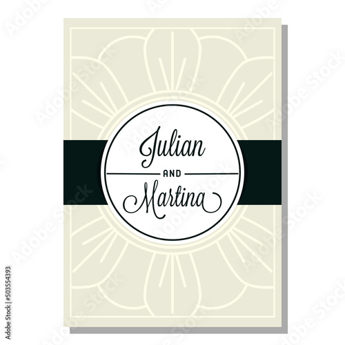 Isolated white card wedding invitation vector illustration