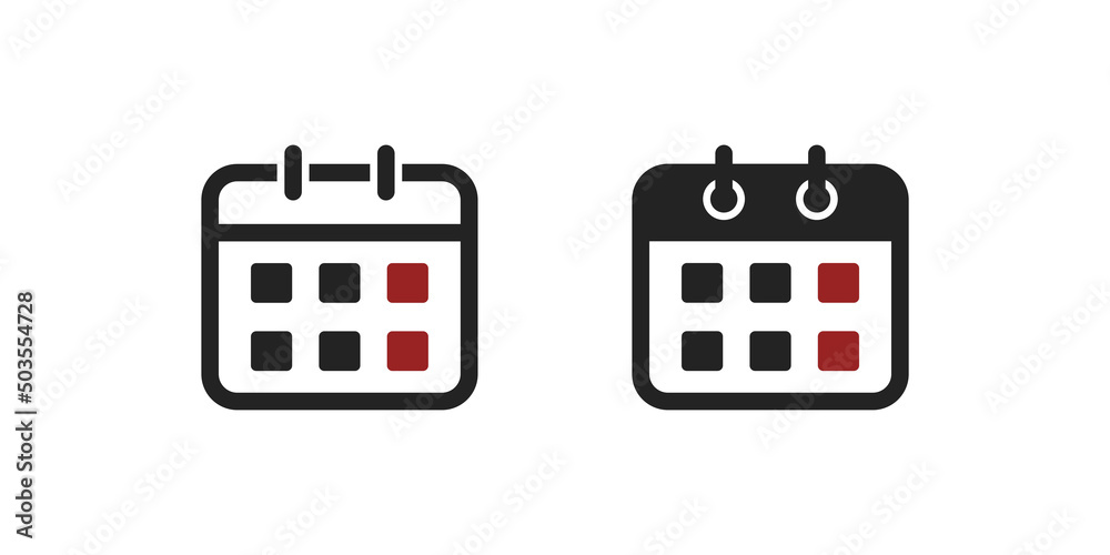 Black and linear simple calendar icon. Week symbol in the month. Calendar vector icon. Black and linear simple calendar icon. Week symbol in the month. Calendar vector icon.