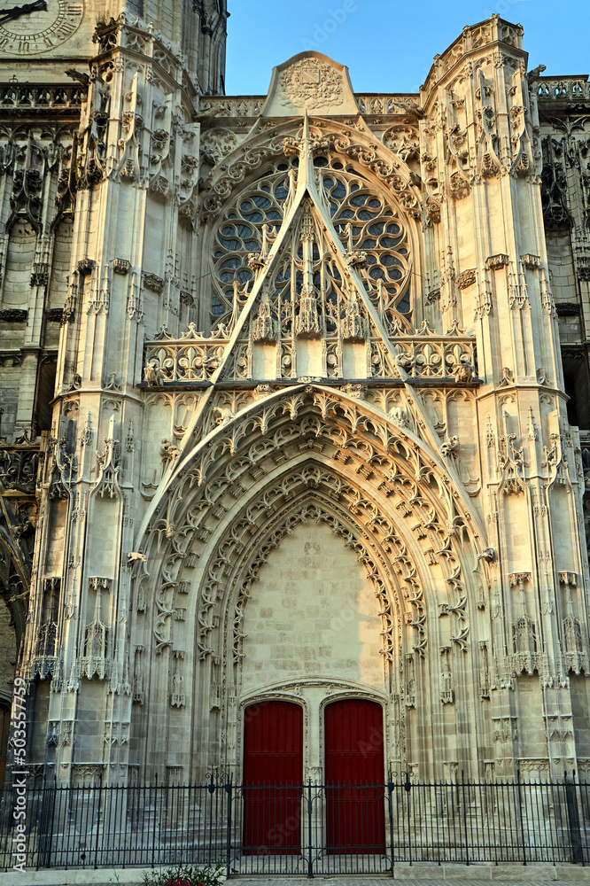 gothic portal of the cathedral of Troyes