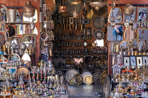 souvenirs in moroccan shop 