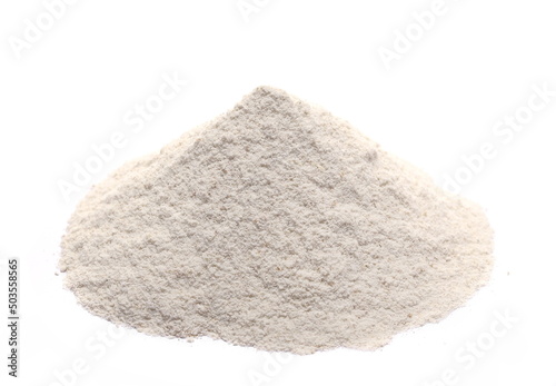 Buckwheat flour isolated on white background 