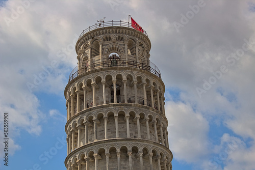 Top of the leaning tower of Pisa