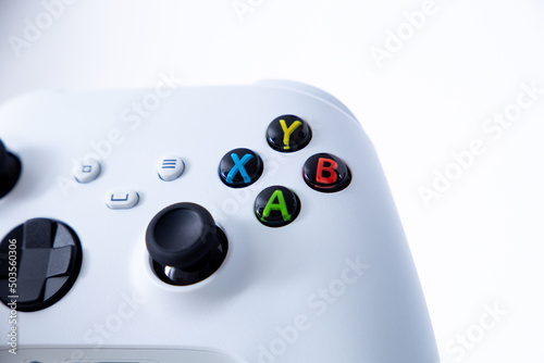 White controller of the new video game console.