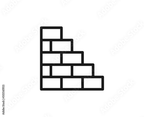 Single line icon of brick on isolated white background. High quality editable stroke for mobile apps, web design, websites, online shops etc.