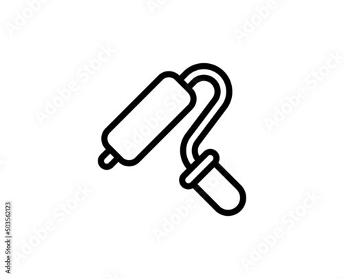 Line roller icon isolated on white background. Outline symbol for website design  mobile application  ui. Paint pictogram. Vector illustration  editorial stro  k.