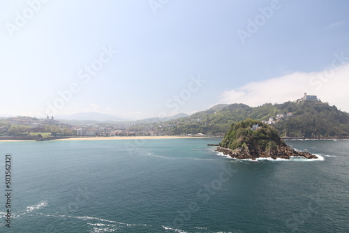 View of the beach and sea in San Sebastián 