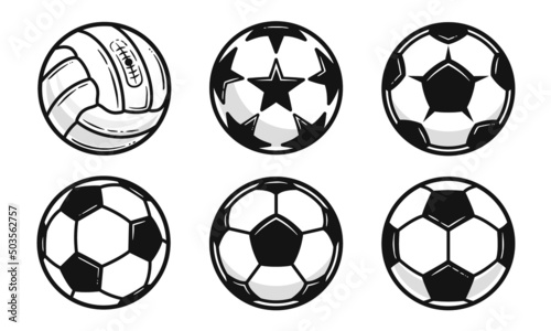 Fotografia Vector soccer ball icons isolated on white background