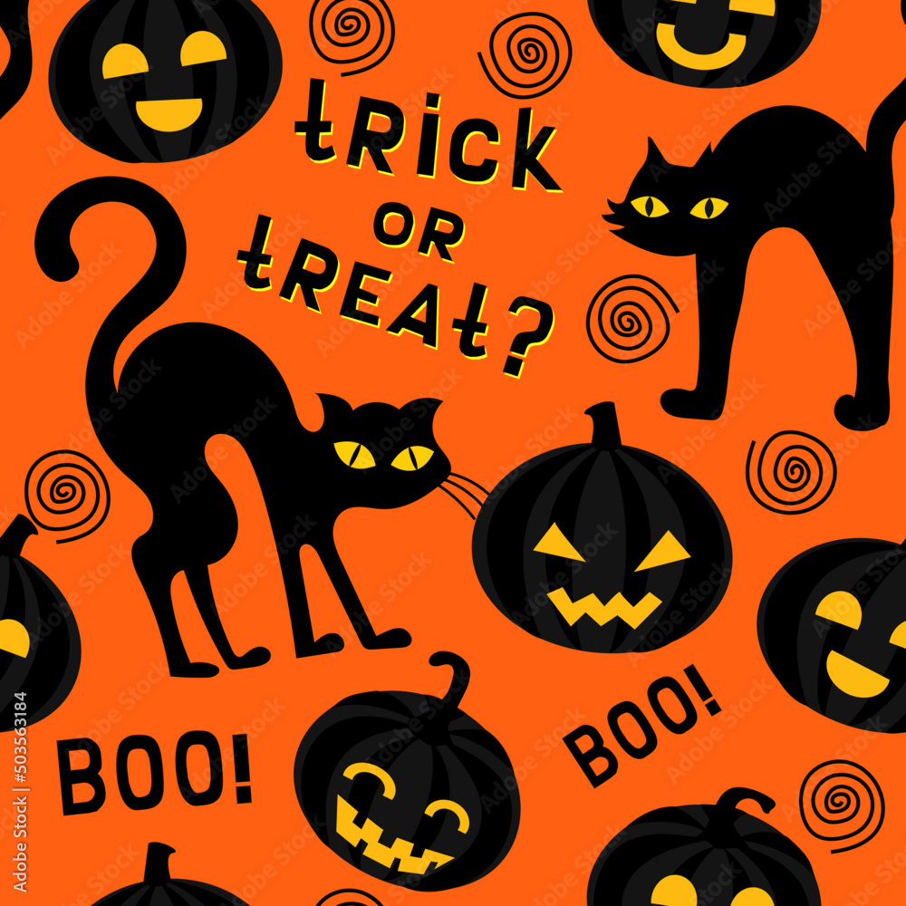 Halloween seamless pattern for print, vector image