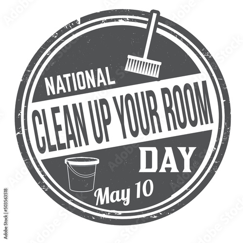 National clean up your room day grunge rubber stamp