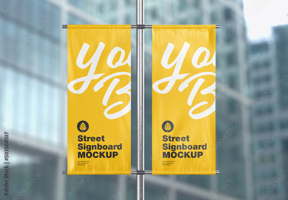 Street Banners Mockup Stock Template | Adobe Stock