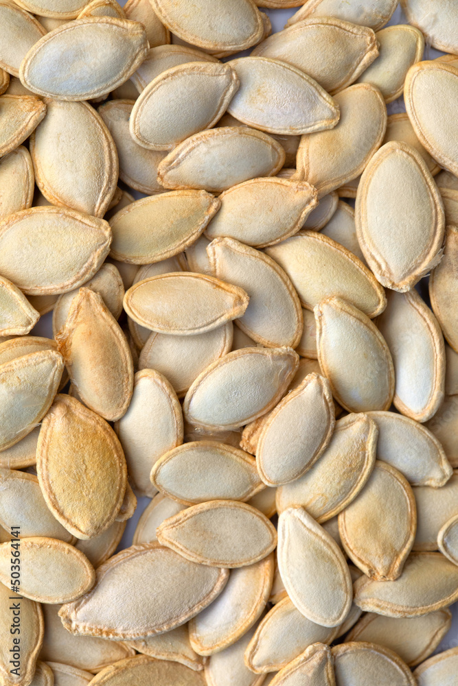 Pumpkin seeds on a white background. Texture Pumpkin seeds on a white background. Texture