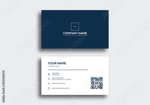 Business card design template, Clean professional business card template, visiting card, business card template. photo