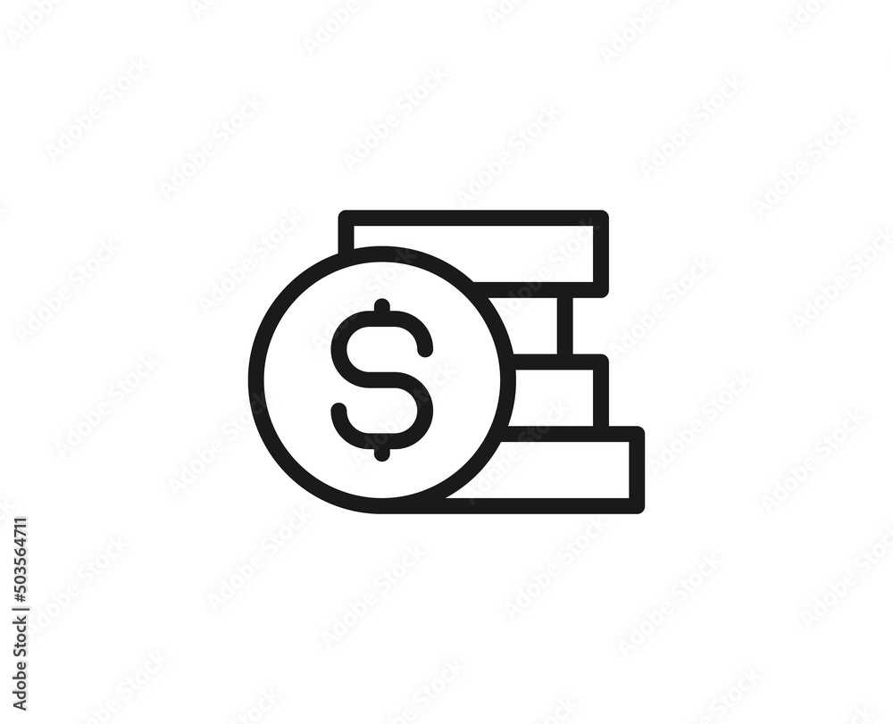 Black line icon on white background Black line icon on white background
