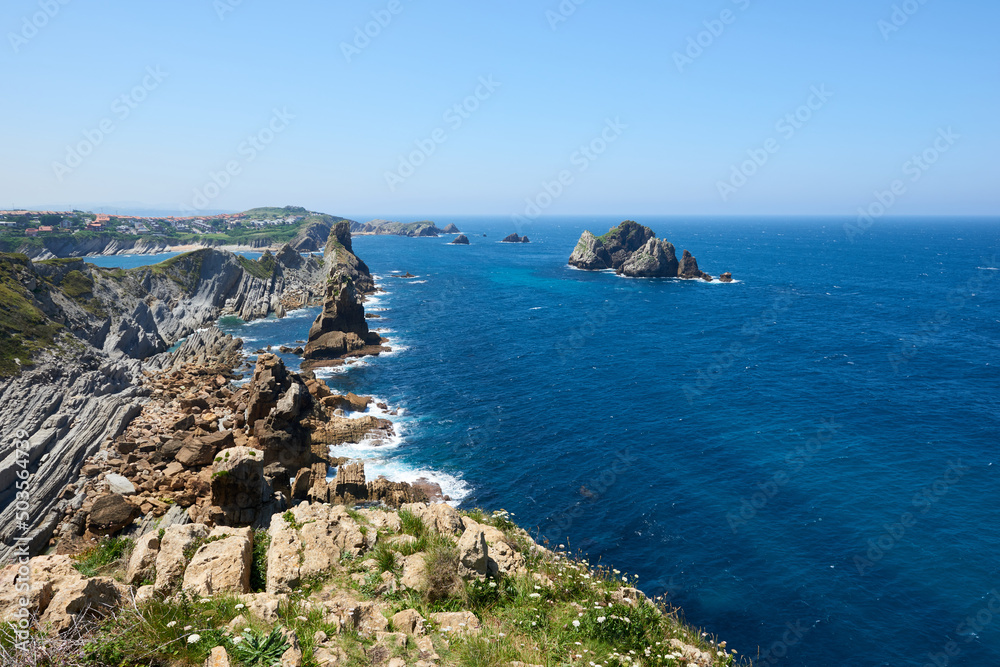 Various rock formations on cliffs in northern Spain Various rock formations on cliffs in northern Spain