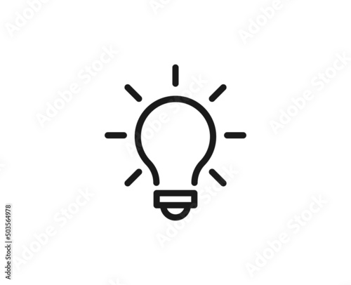 Single line icon of lamp. High quality vector illustration for design, web sites, internet shops, online books etc. Editable stroke in trendy flat style isolated on white background