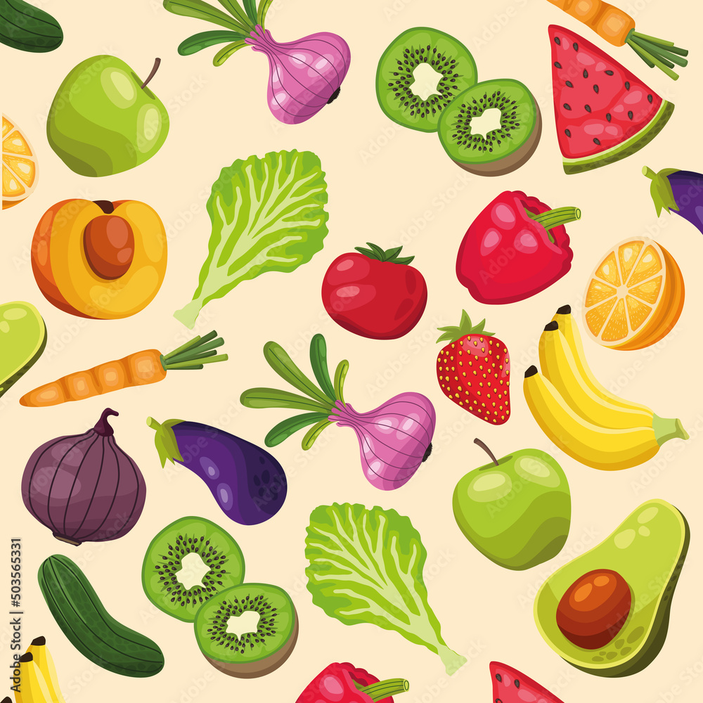 fruits and vegetables pattern fruits and vegetables pattern