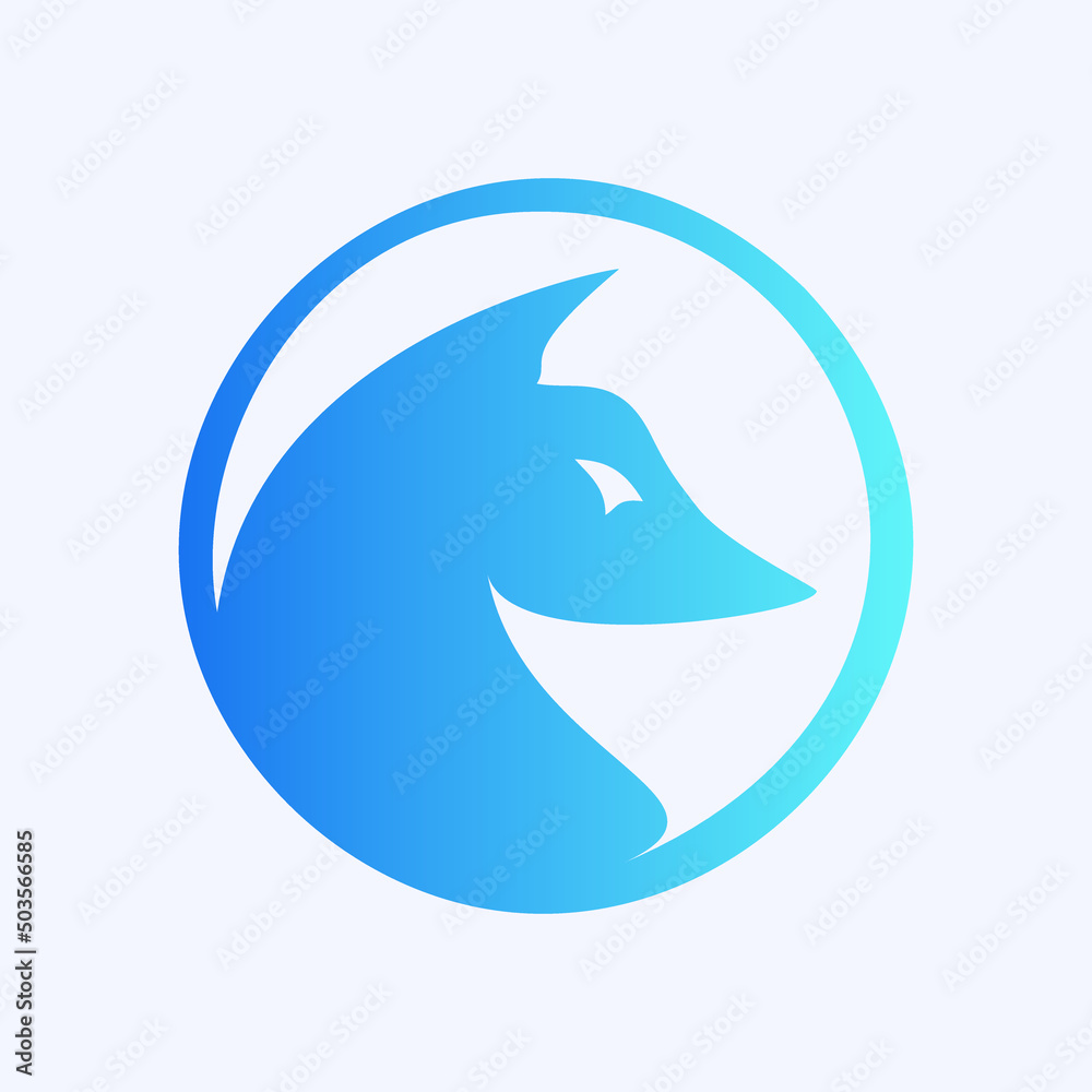 silhouette fox logo with circle vector template silhouette fox logo with circle vector template