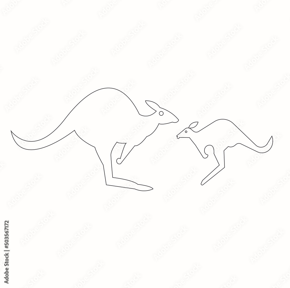 This image shows the Australian Kangaroo Traditional Doodle. Vector Line Art Design. This image shows the Australian Kangaroo Traditional Doodle. Vector Line Art Design.