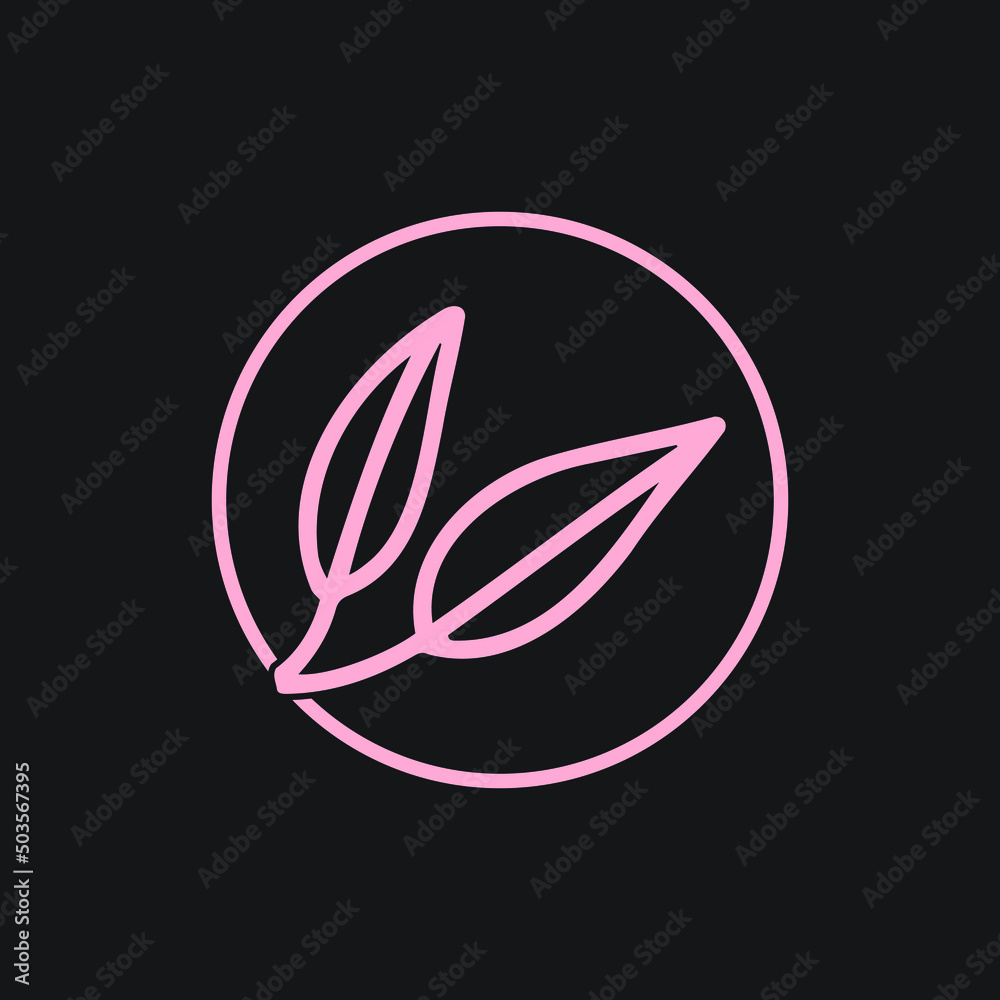 Nature leaf logo with circle vector template Nature leaf logo with circle vector template