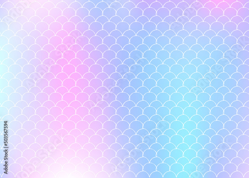 Holographic scale background with gradient mermaid.