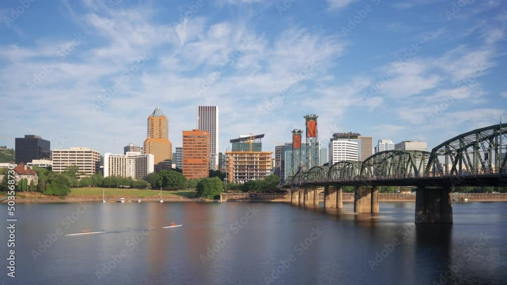 Portland, Oregon, USA skyline on the Willamette River in th Portland, Oregon, USA skyline on the Willamette River in th