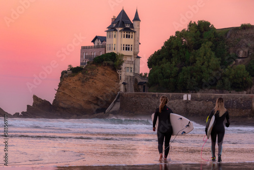 Sunrise Surf In Biarritz France photo