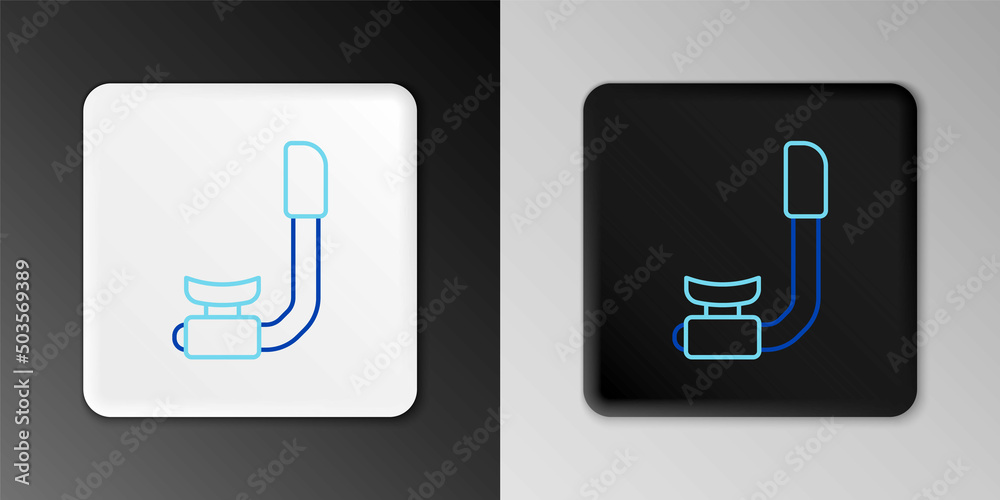 Line Snorkel icon isolated on grey background. Diving underwater equipment. Colorful outline concept. Vector Line Snorkel icon isolated on grey background. Diving underwater equipment. Colorful outline concept. Vector