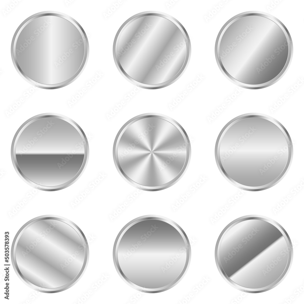 Silver button background Royalty Free Vector Image