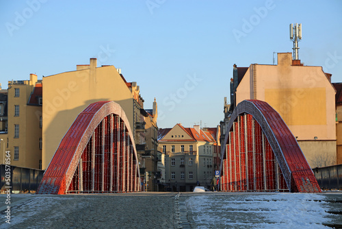 Fotografering Bishop Jordan Bridge - Poznan, Poland