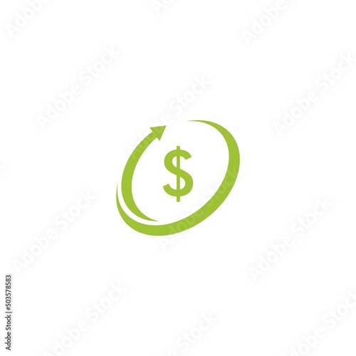 dollar up logo vector icon illustration