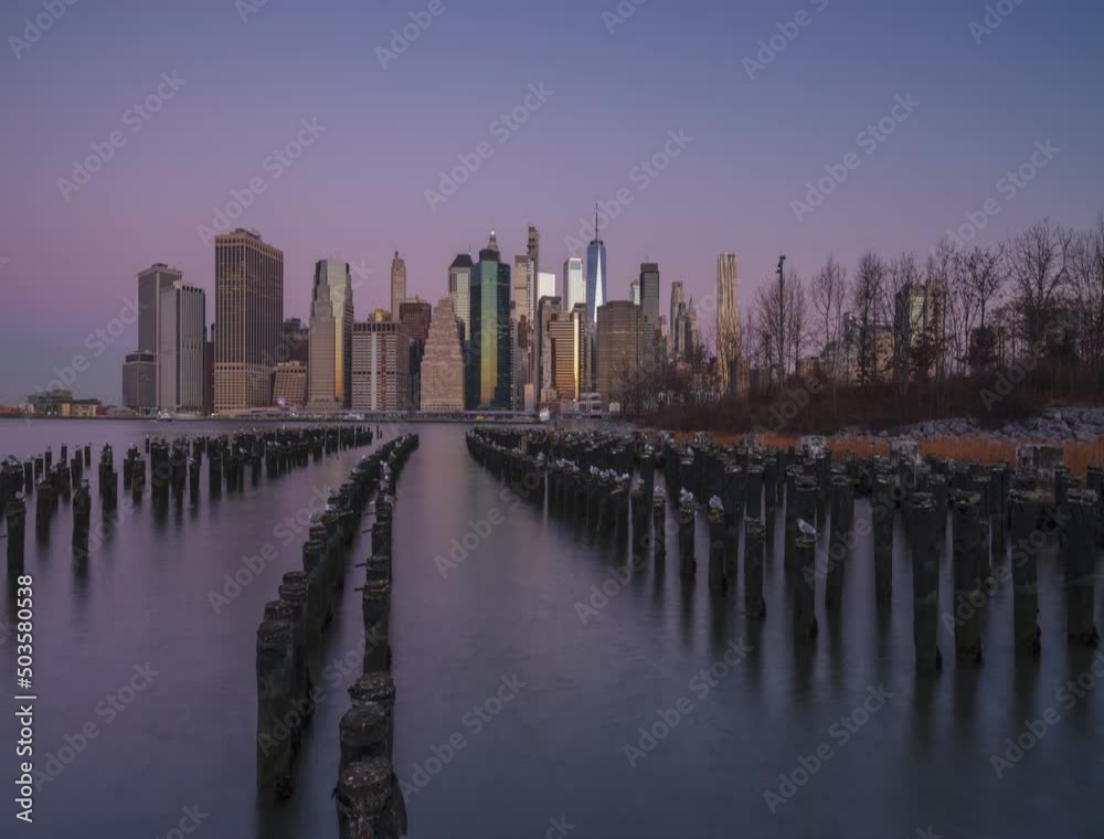 Financial District night to day time lapse Financial District night to day time lapse