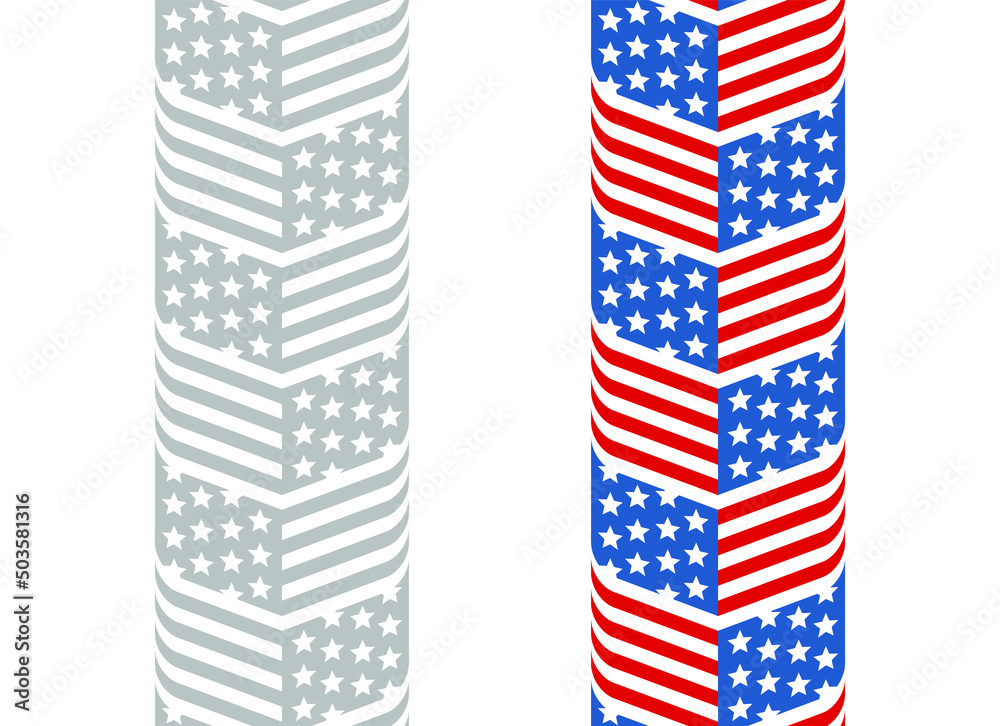 Set of red blue stripes with stars, Design elements Set of red blue stripes with stars, Design elements
