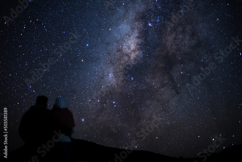 stargazing at night