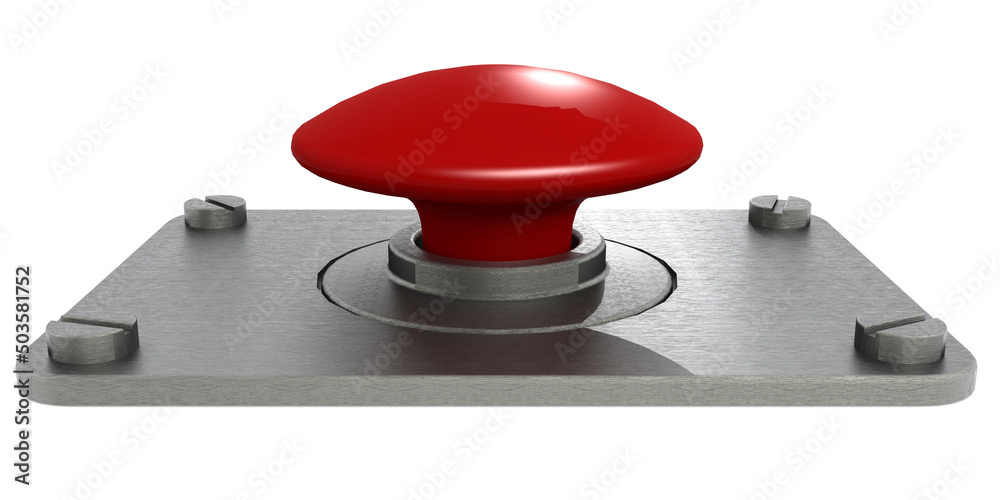 Big red button isolated on white background Big red button isolated on white background