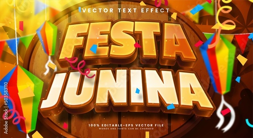 Festa Junina editable text effect, suitable to celebrate the festa junina events.