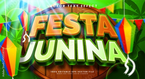 Festa Junina editable text effect, suitable to celebrate the festa junina events.