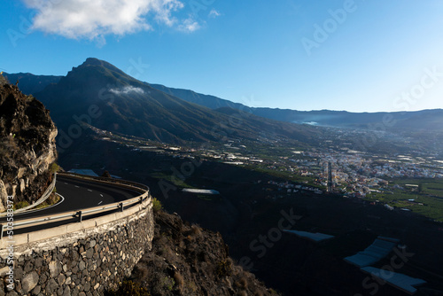 Panoramic views of La Palma island as it was before Cumbre vieja volcano eruption in 2021, Canary islands, Spain
