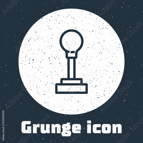 Grunge line Gear shifter icon isolated on grey background. Manual transmission icon. Monochrome vintage drawing. Vector