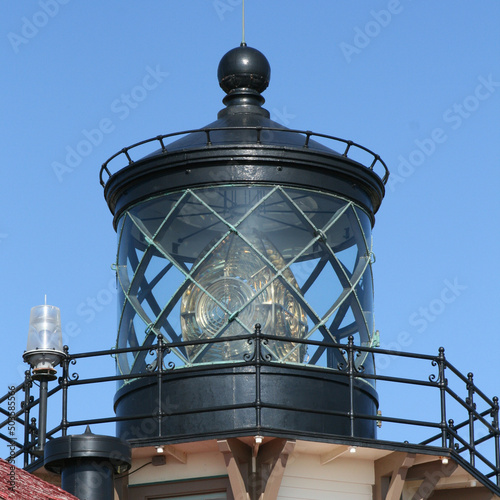Print op canvas Point Cabrillo Light with blue clear sky background in Caspar, USA