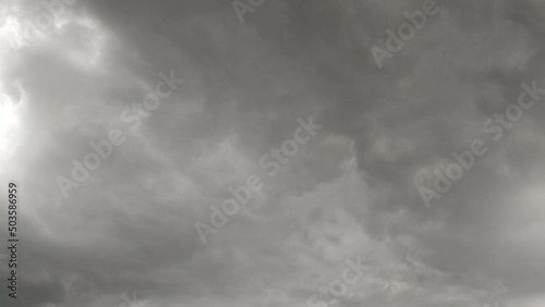 Grey Cloud Timelapse, Abstract Background Concept with Copy Space photo