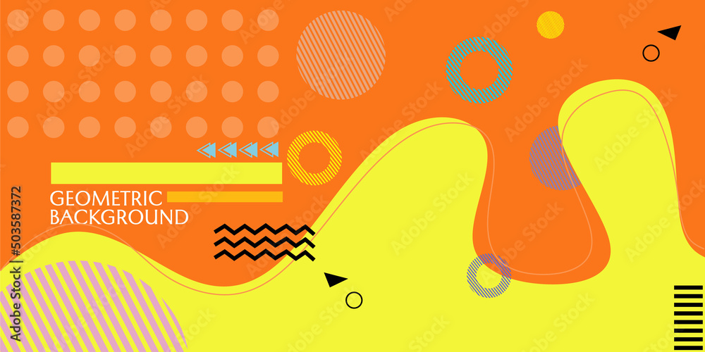 Fototapeta premium orange color abstract background with flat design elements. suitable for banner, website, poster design