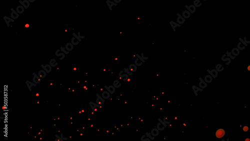 Mix red orange liquid splashes, swirl and waves with scatter drops. Royalty free stock of paint, oil or ink splashing dynamic motion, design elements for advertising isolated on black background