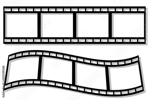 Film, movie. Old design. Retro image with film. Vector illustration. stock image. 