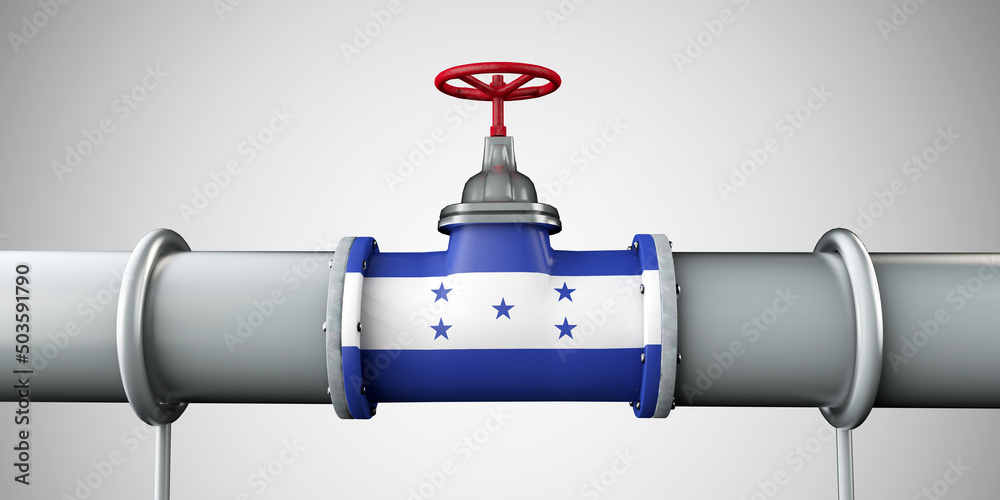 Honduras oil and gas fuel pipeline. Oil industry concept. 3D Rendering