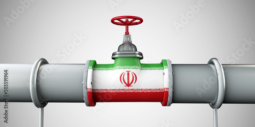 Iran oil and gas fuel pipeline. Oil industry concept. 3D Rendering