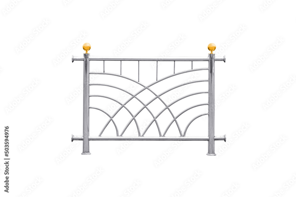 Stainless steel railing isolated on white background work with clipping path Stainless steel railing isolated on white background work with clipping path