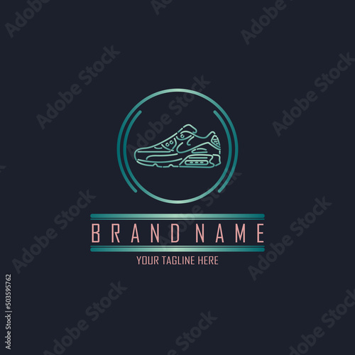 Shoes footwear logo template design for brand or company and other