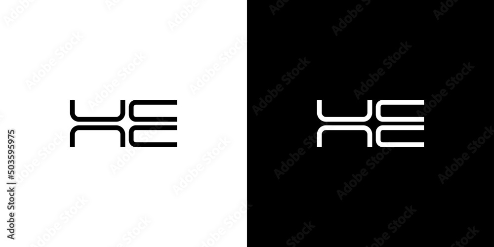 Simple and unique letter HE initials logo design 1 Simple and unique letter HE initials logo design 1