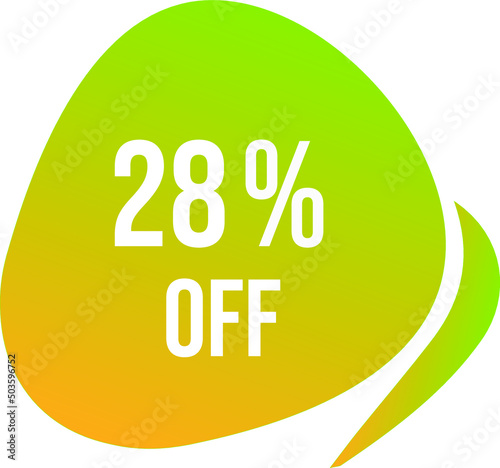 28 percent off vector green circle format off