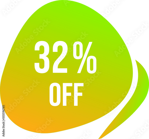 32 percent off vector green circle format off